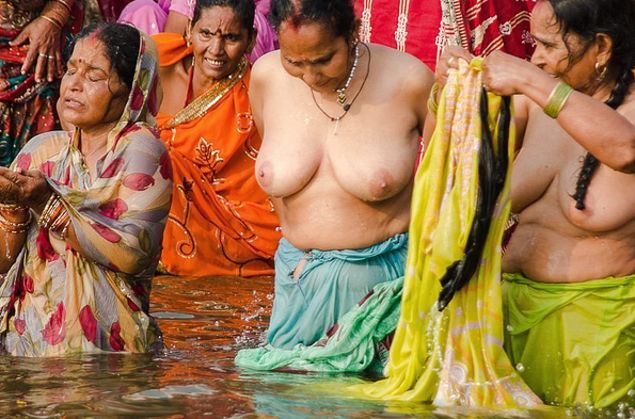 Indian Nude Bath